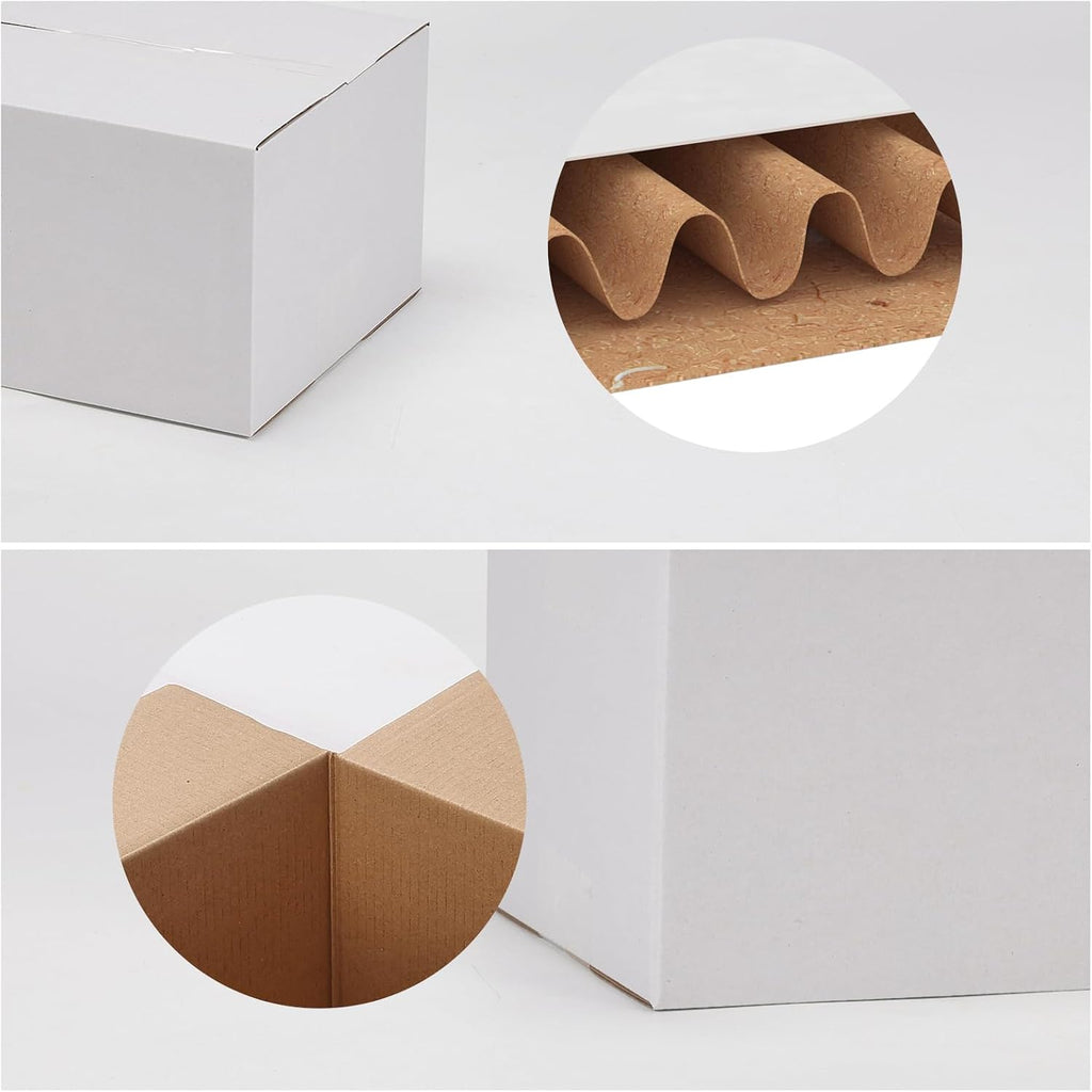 9x5x4 Shipping Boxes Set of 40, White Corrugated Cardboard Box for Mailing Packing Gifts Small Business