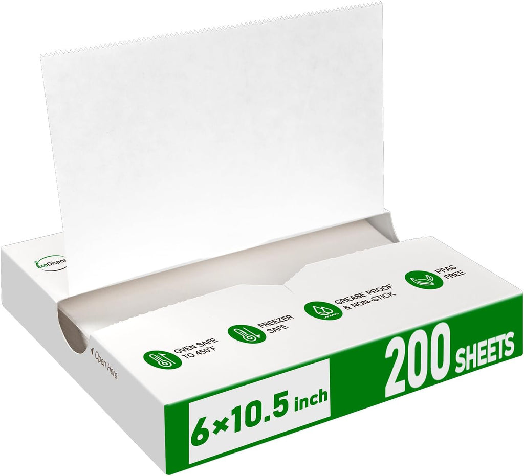 Precut POP UP Deli Paper Sheet, 200 Pack, 6" x 10.5", White