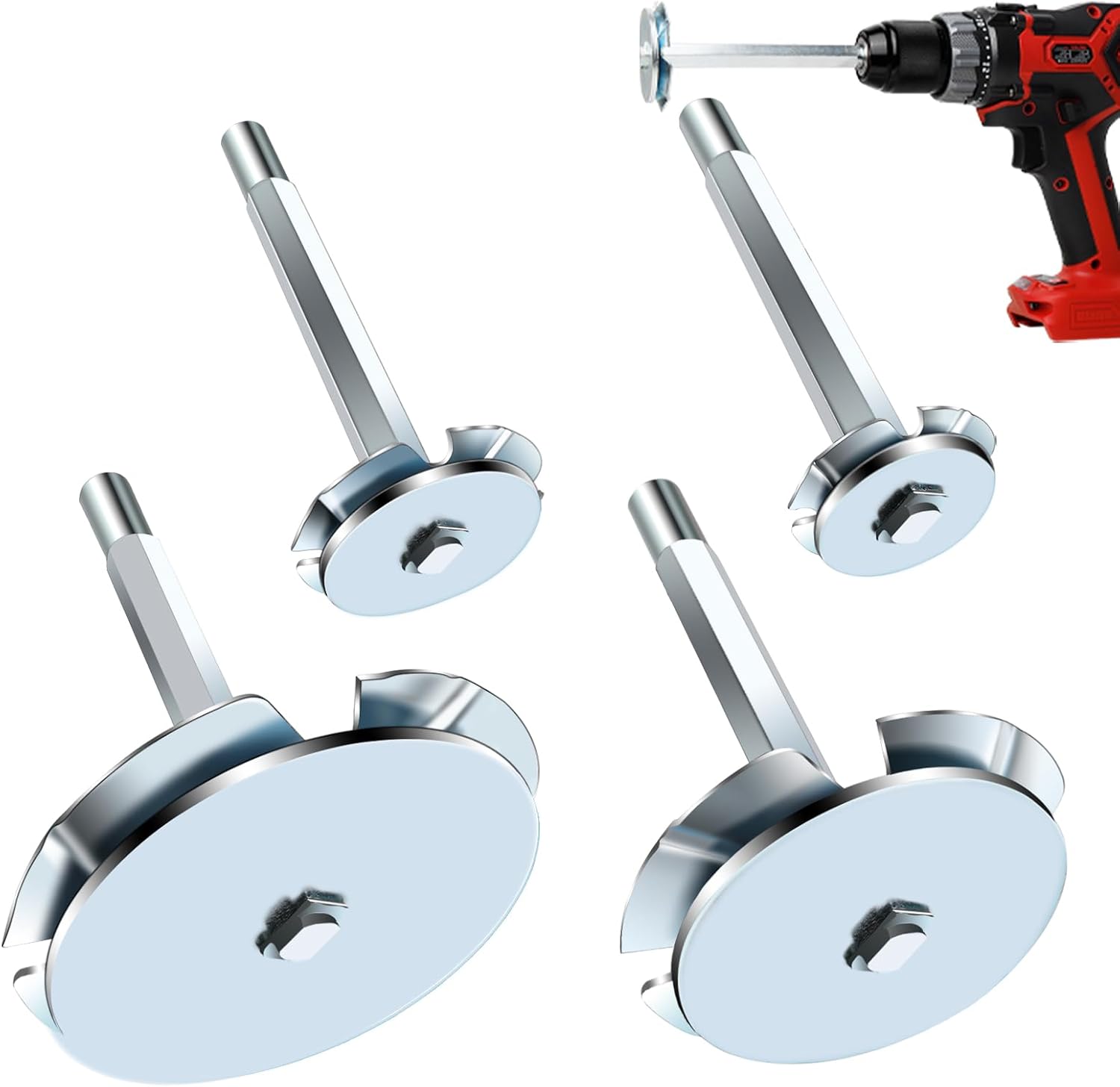 PVC Pipe Reamer, 4Pcs PVC Fitting Saver Tool for Removing SCH 40 from Hub, 1-1/2 In, 2 In, 3 In, 4 In Head, Bit