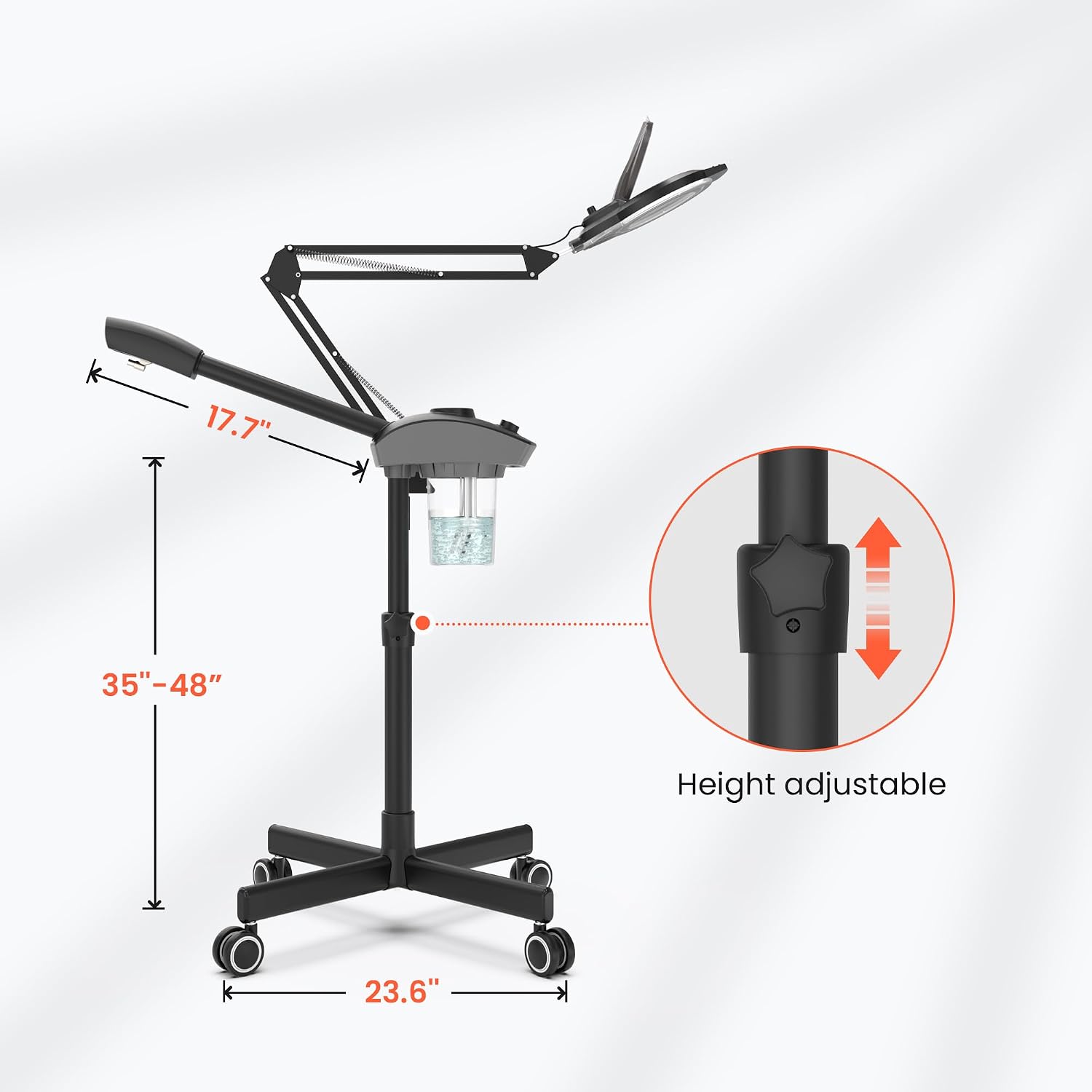 Professional 2-in-1 Facial Steamer, Ozone Face Steamer with 5X Magnifying Lamp Deep Cleaning Pore,Hot Mist Face