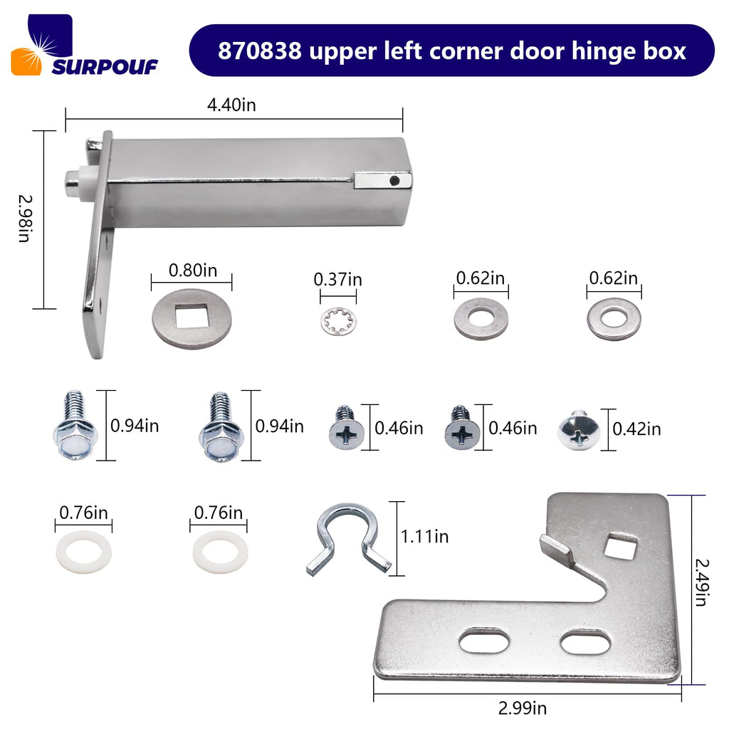 870838 Top Left Door Hinge Cartridge Fits For TRUE Door Hinge Kit