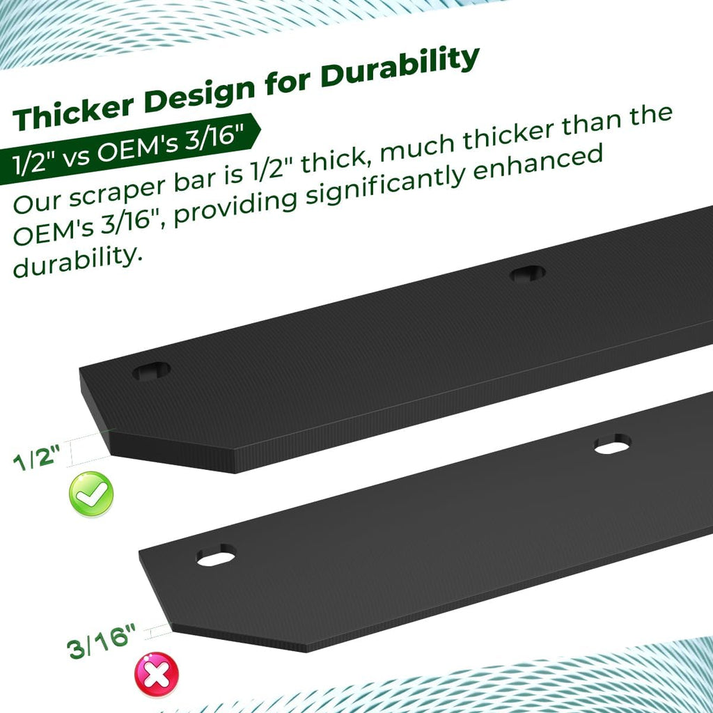 1/2" Poly Cutting Edge Scraper Bar For John Deere 54" Blade M75679 | Fits For John Deere 54" Front Mount Snow Blade
