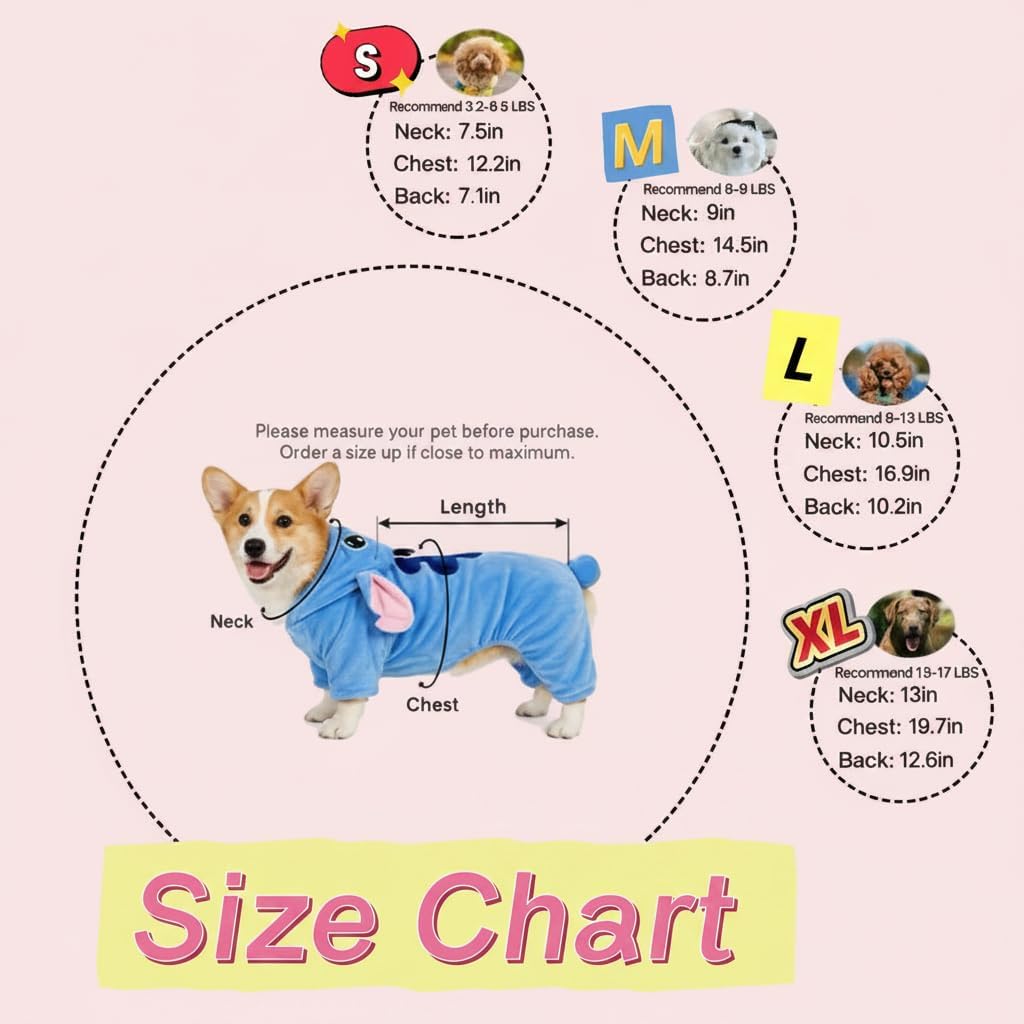 Pet Costume Dog Hoodies Pet Xmas Pajamas Outfit, Pet Coat for Small Medium Large Dogs Cats Winter Cartoon Coat for