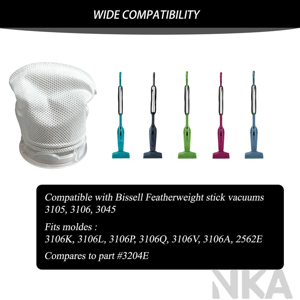 6 Pack 3204E Filter Compatible with Bissell Featherweight 3105 3106 3045