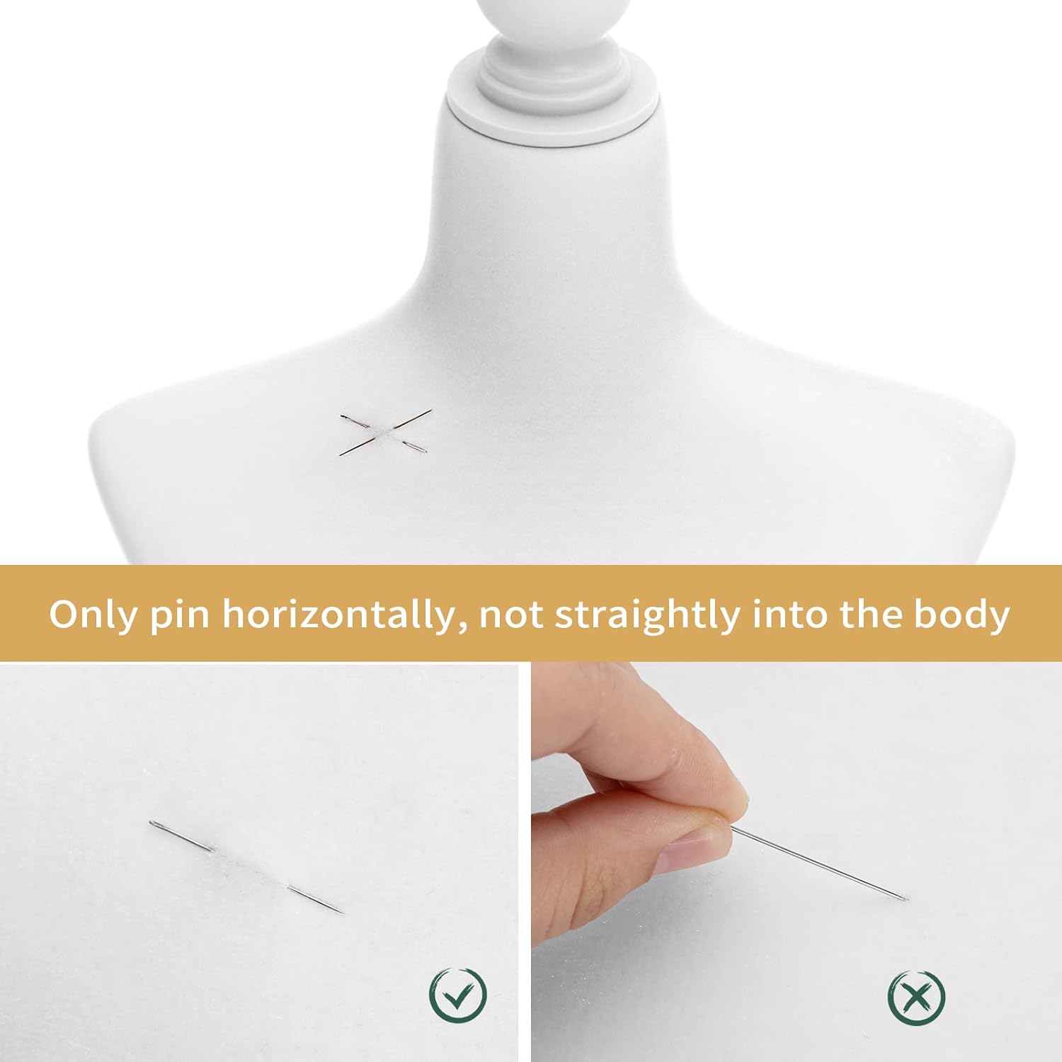Female Dress Form Pinnable Mannequin Body Torso with Wooden Tripod Base Stand (White, 6)