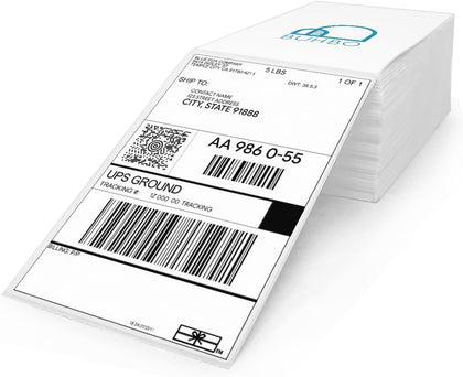 Direct Thermal Labels - 4 x 6 inch - White, 500 Labels | 1 Fanfold Stack, Perforated, BPA Free, Paper Material