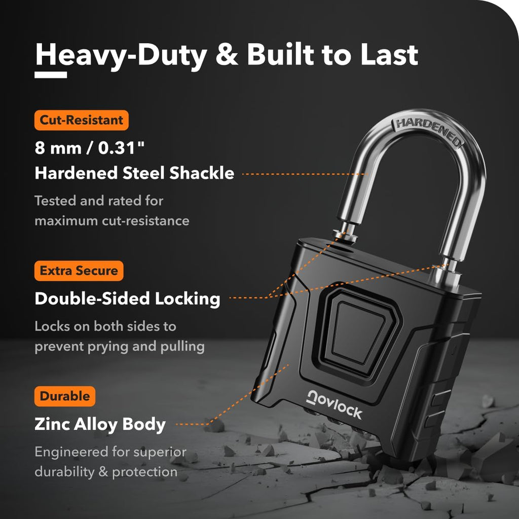 Outdoor Combination Lock, Weatherproof, Large Heavy Duty Padlock | Cut Resistant 0.31” Hardened Steel Shackle