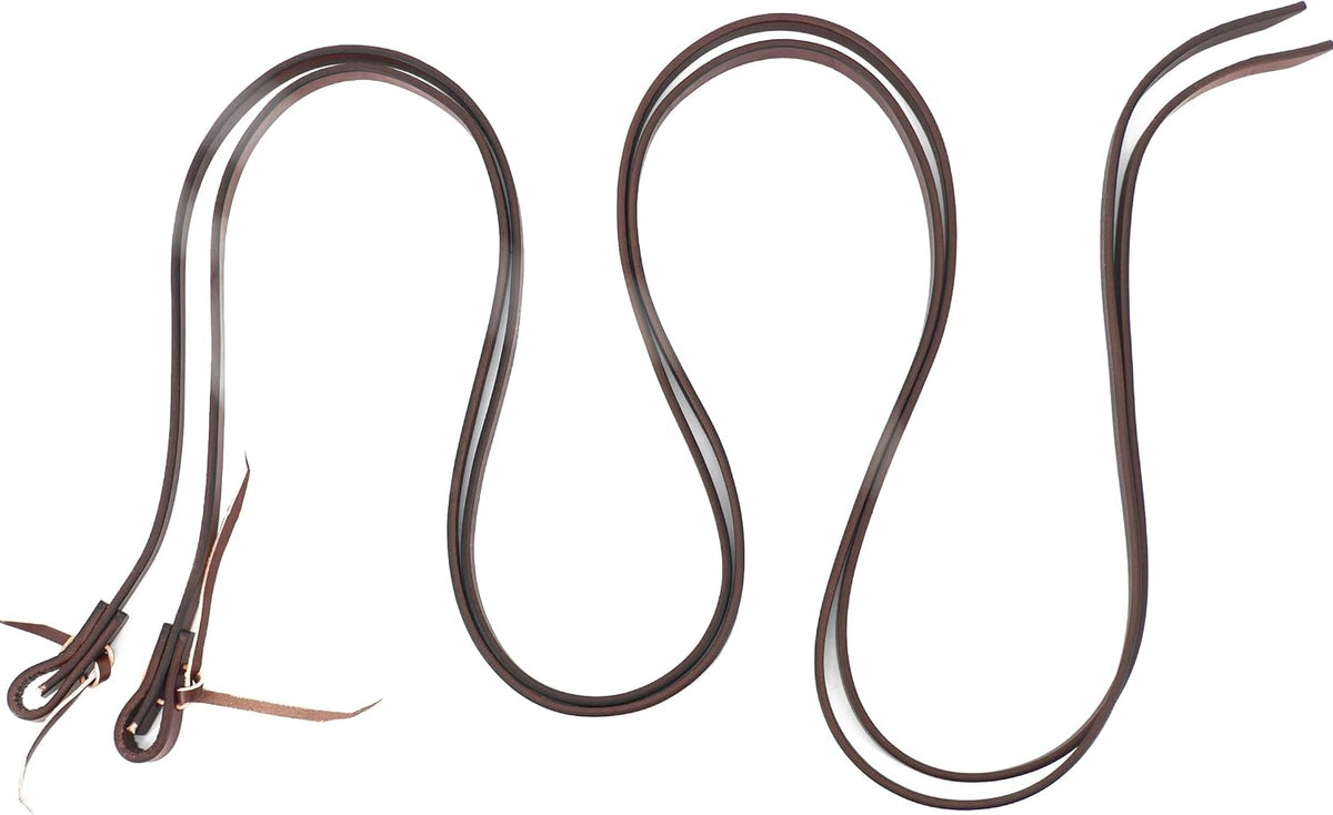 Leather Split Reins, Heavy Oil Weighted,Broken in,Supple Ranch Reins for Western Horse ProTack, 5/8" x 8'
