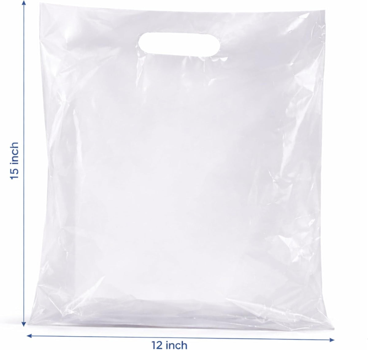 100 Clear Plastic Merchandise Bags, 12x15