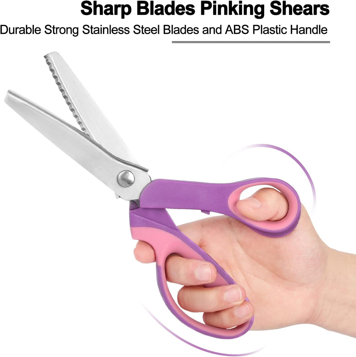 Pinking Shears for Fabric Cutting, Zig Zag Scissors, Scrapbook Scissors Decorative Edge for Adults, Great for Many