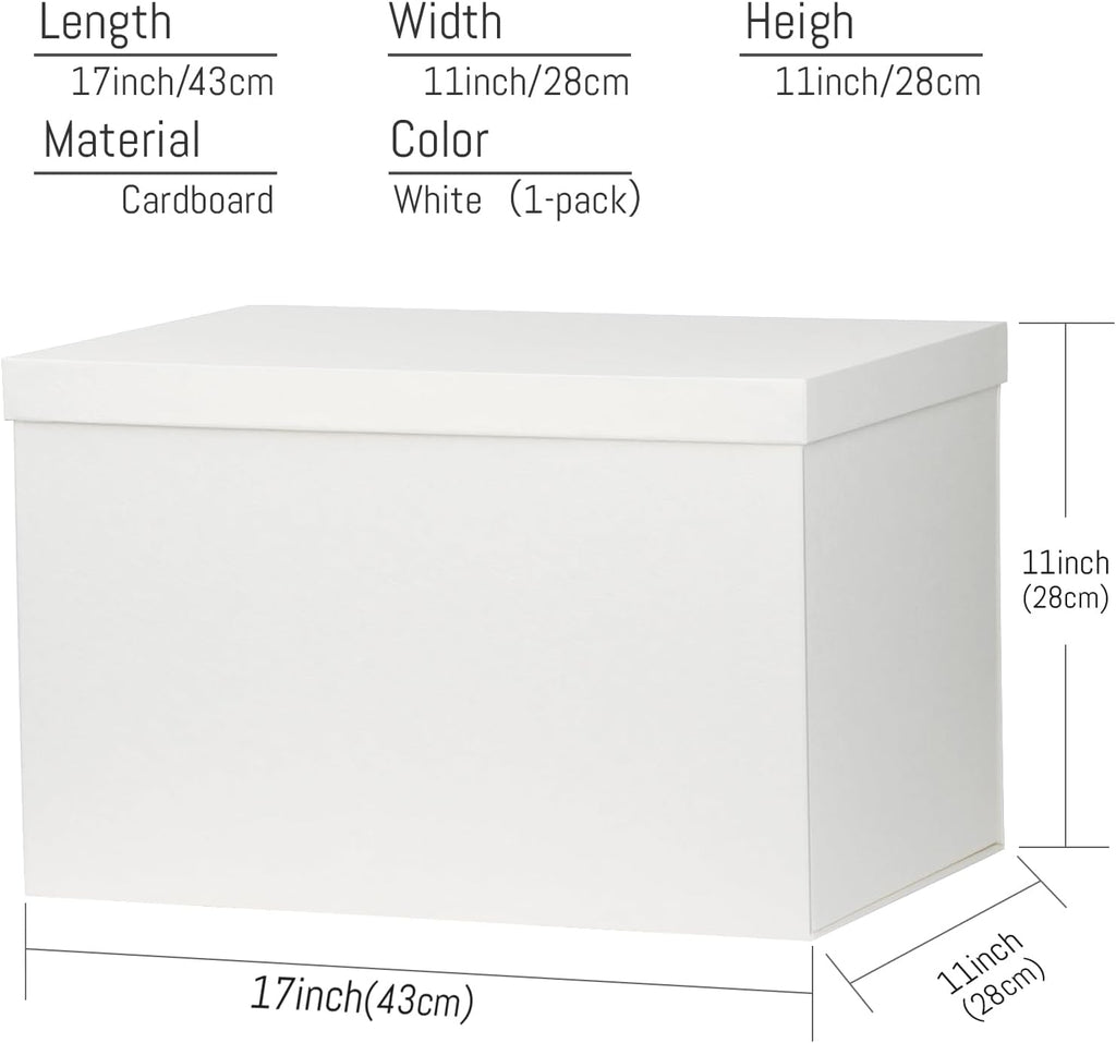 YINUOYOUJI Extra Large White Gift Box with Lids 17x11x11inches