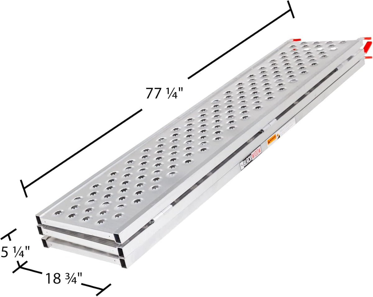 6' 5" ATV UTV Loading Ramp, 1,500 lb Cap, Aluminum, Folding
