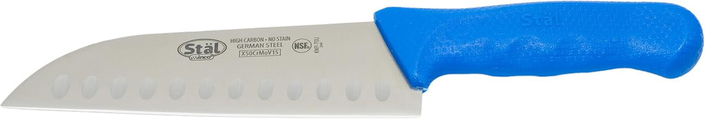 7" Blue Plastic Santoku Knife