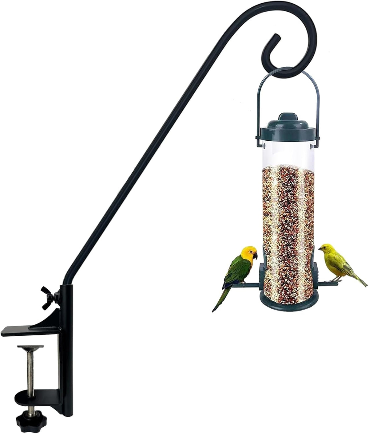 Heavy Duty Deck Hook,360 ° Rotating Design,Pole 15”Long Metal Deck Railing Hooks for Hanging Bird