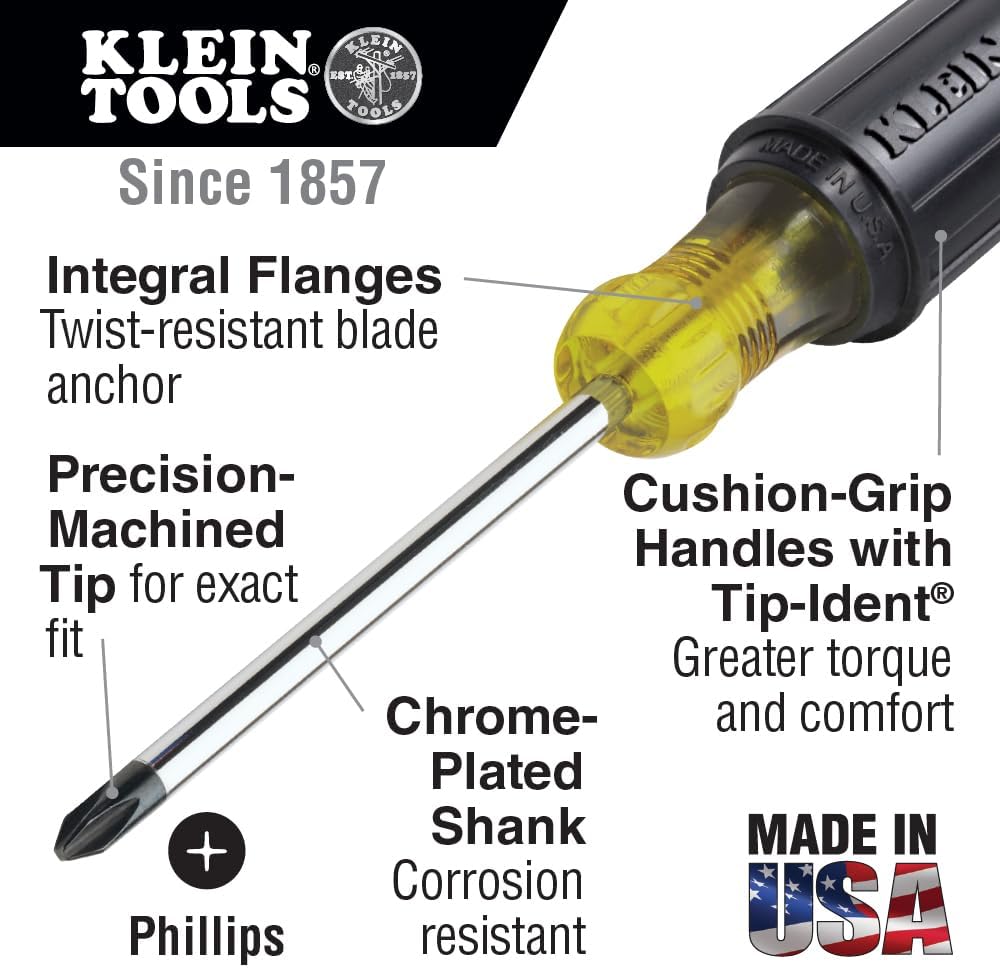 80080 Hand Tool Kit includes 2 Screwdrivers, Made in USA, 3 Pliers, Wire Stripper and Cutter, for Electricians, 6-Piece