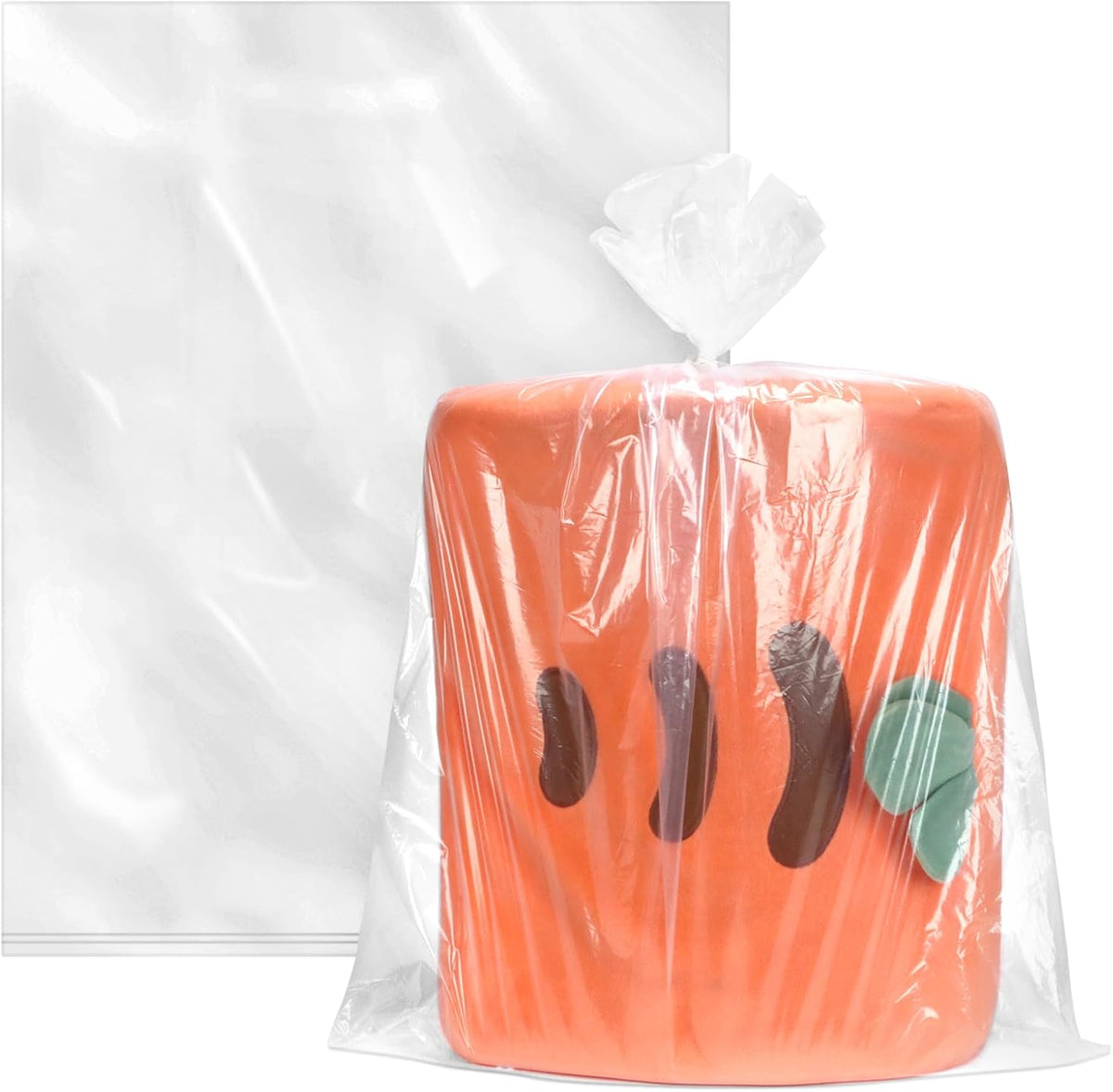 100 Pack 18 x 24 inch 1 Mil Clear Plastic Flat Poly Bags