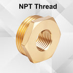 2pcs Brass Reducer Hex Bushing, 3/4" NPT Male to 1/4" NPT Female Adapter