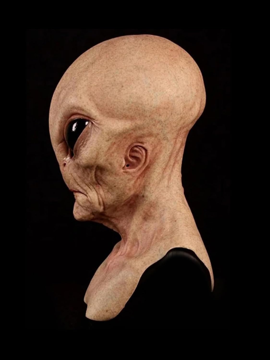 Realistic Area 51 Alien Full Head Latex Mask, Scary Creepy Prop for Adults Halloween Cosplay Costume Party 2026