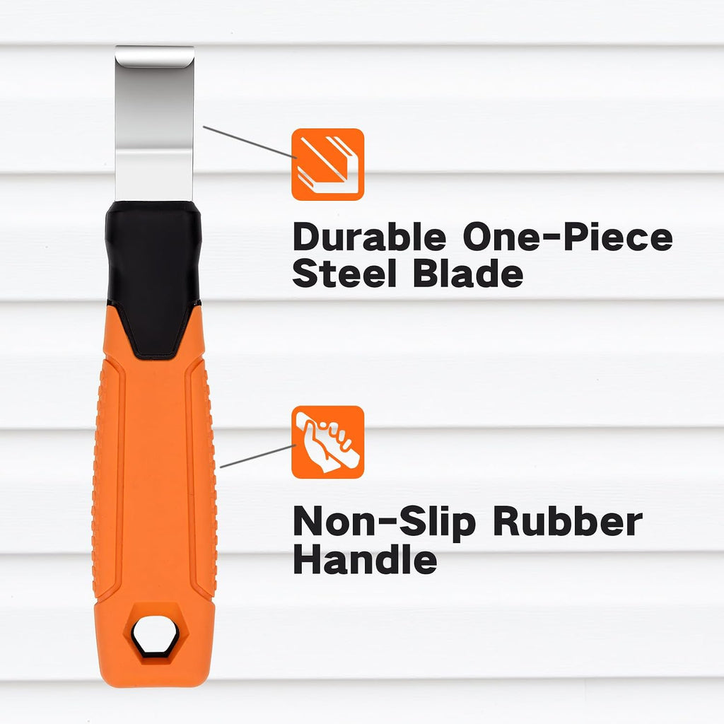 Vinyl Siding Removal Tool with Extra Long Handle- Steel Blade Non-Slip Grip Handle for Installation and Removal Tool