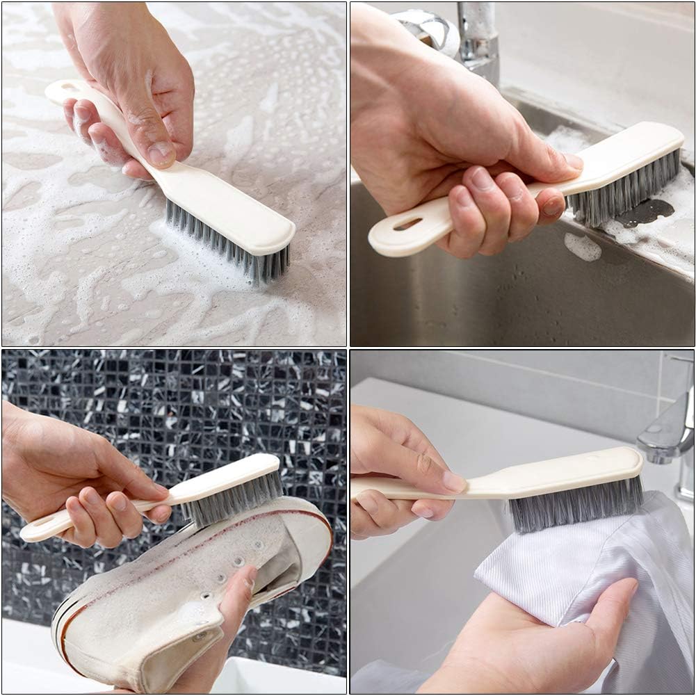 Multi-Purpose Scrub Brush Set - 4 Pack Kitchen Cleaning Brushes with Stiff Bristles for Dishes, Pots, Pans, Sink &