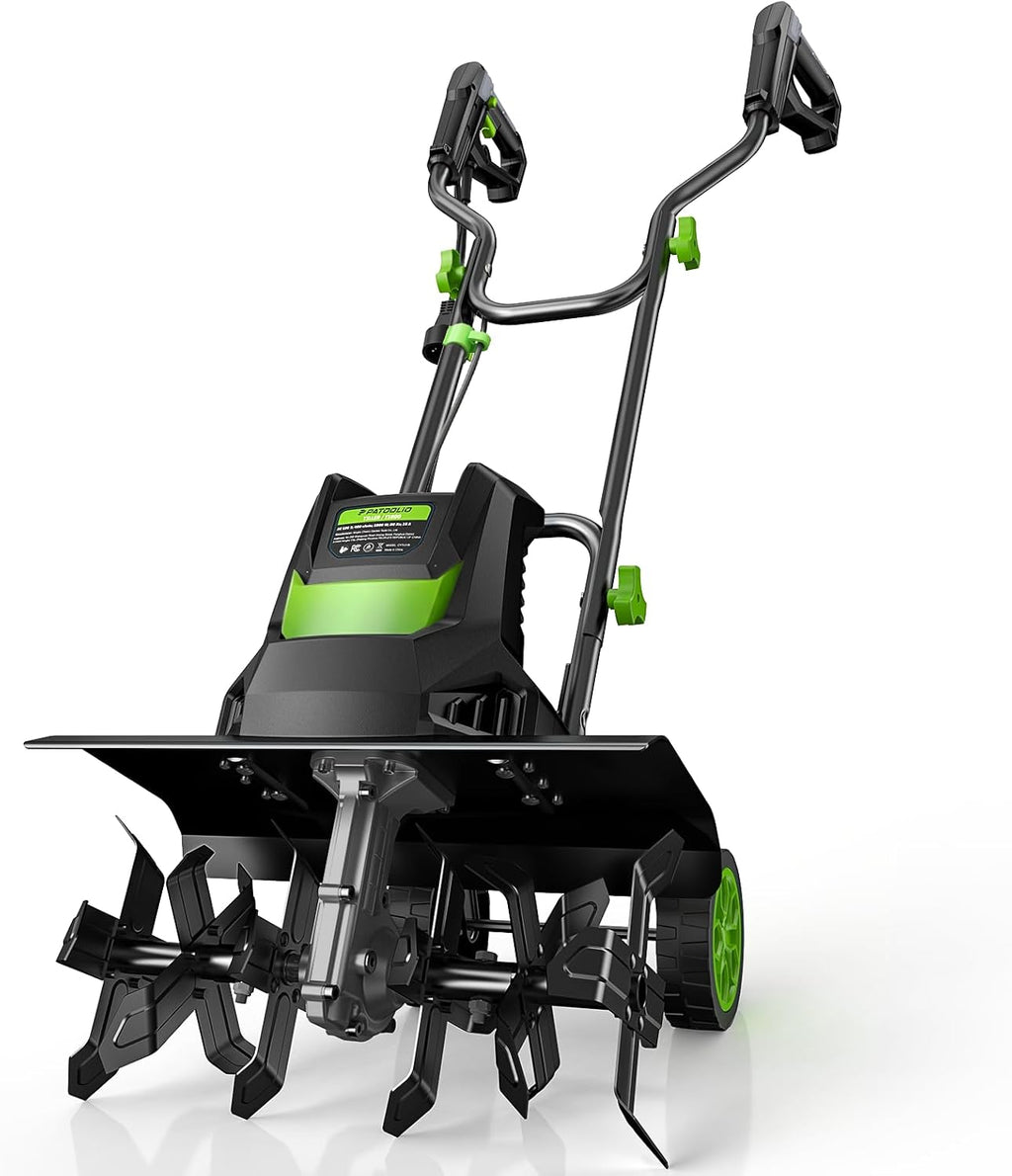 1800W 15A Corded Electric Tiller for Gardening and Soil Cultivation | 18"Width × 9"Depth | 400 RPM | 4-level