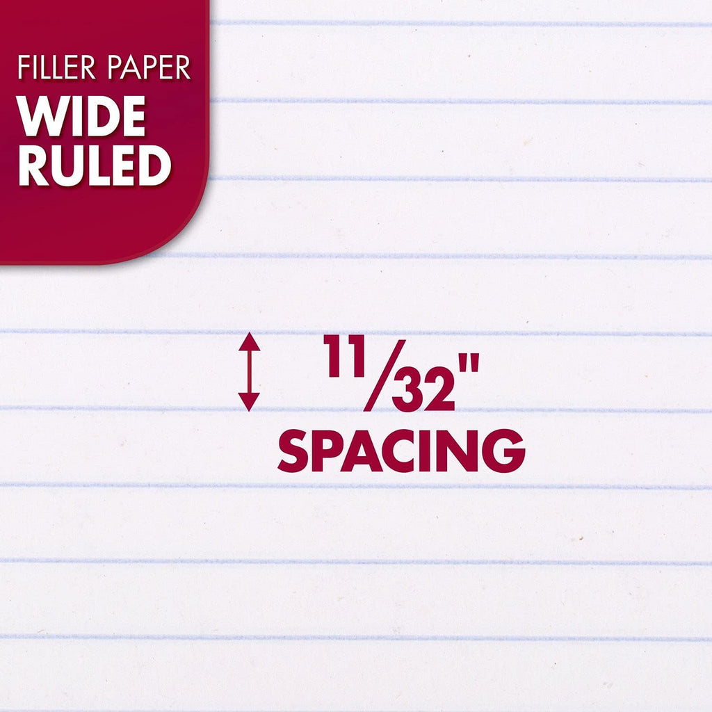 Loose Leaf Paper, 3 Pack, Notebook Paper, Wide Ruled Filler Paper, Standard, 8 x 10.5, 200 Sheets per Pack (73183)