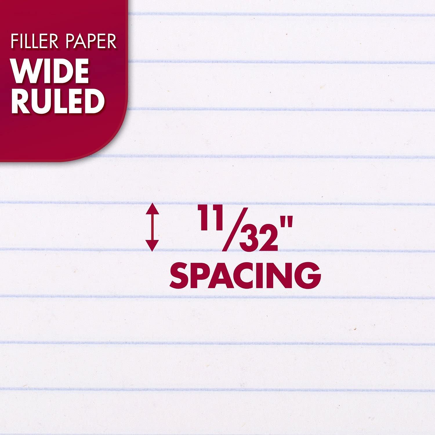 Loose Leaf Paper, 3 Pack, Notebook Paper, Wide Ruled Filler Paper, Standard, 8 x 10.5, 200 Sheets per Pack (73183)