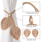 2 Pack Boho Curtain Tiebacks, Apricot