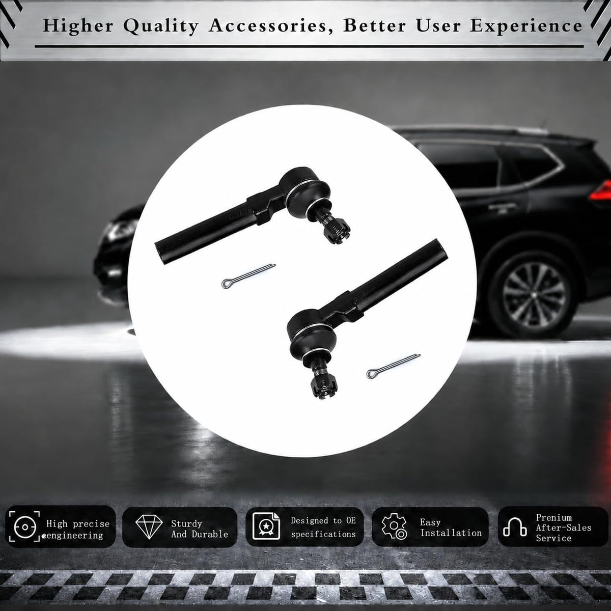 Front Outer Tie Rod End Kit for Subaru Impreza 93-16, Legacy 93-23