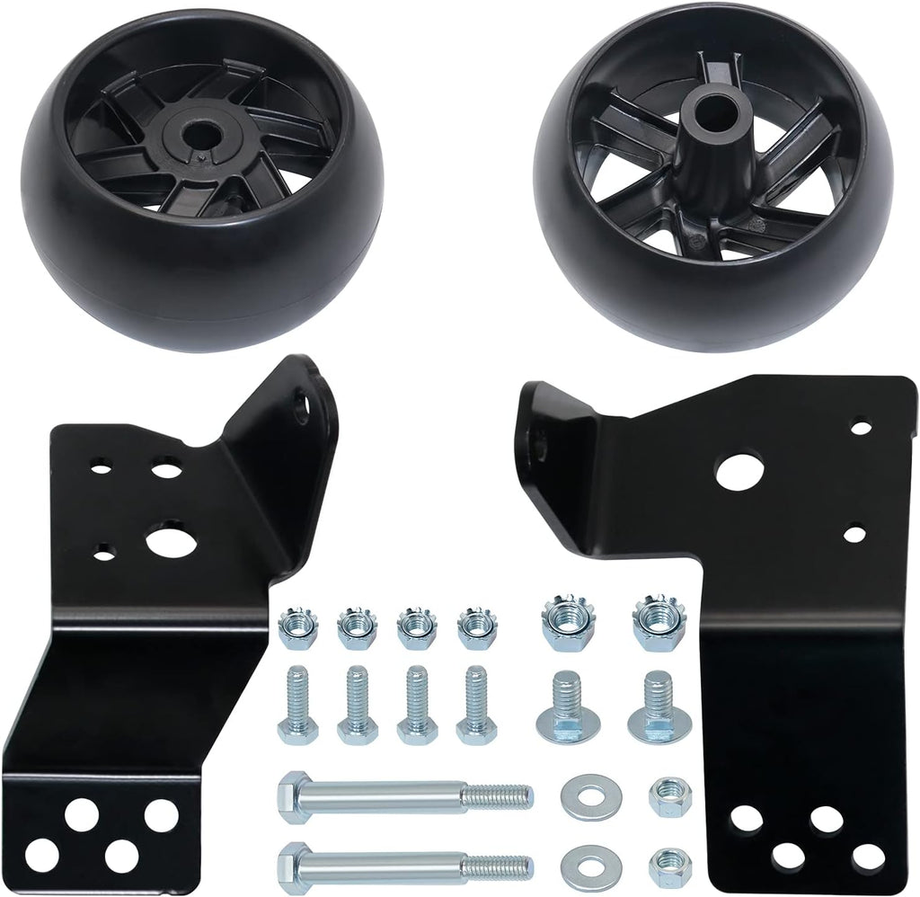 CheeMuii 2Pack 532174873 Mower Deck Wheels with 525509501 Deck Brackets Kit