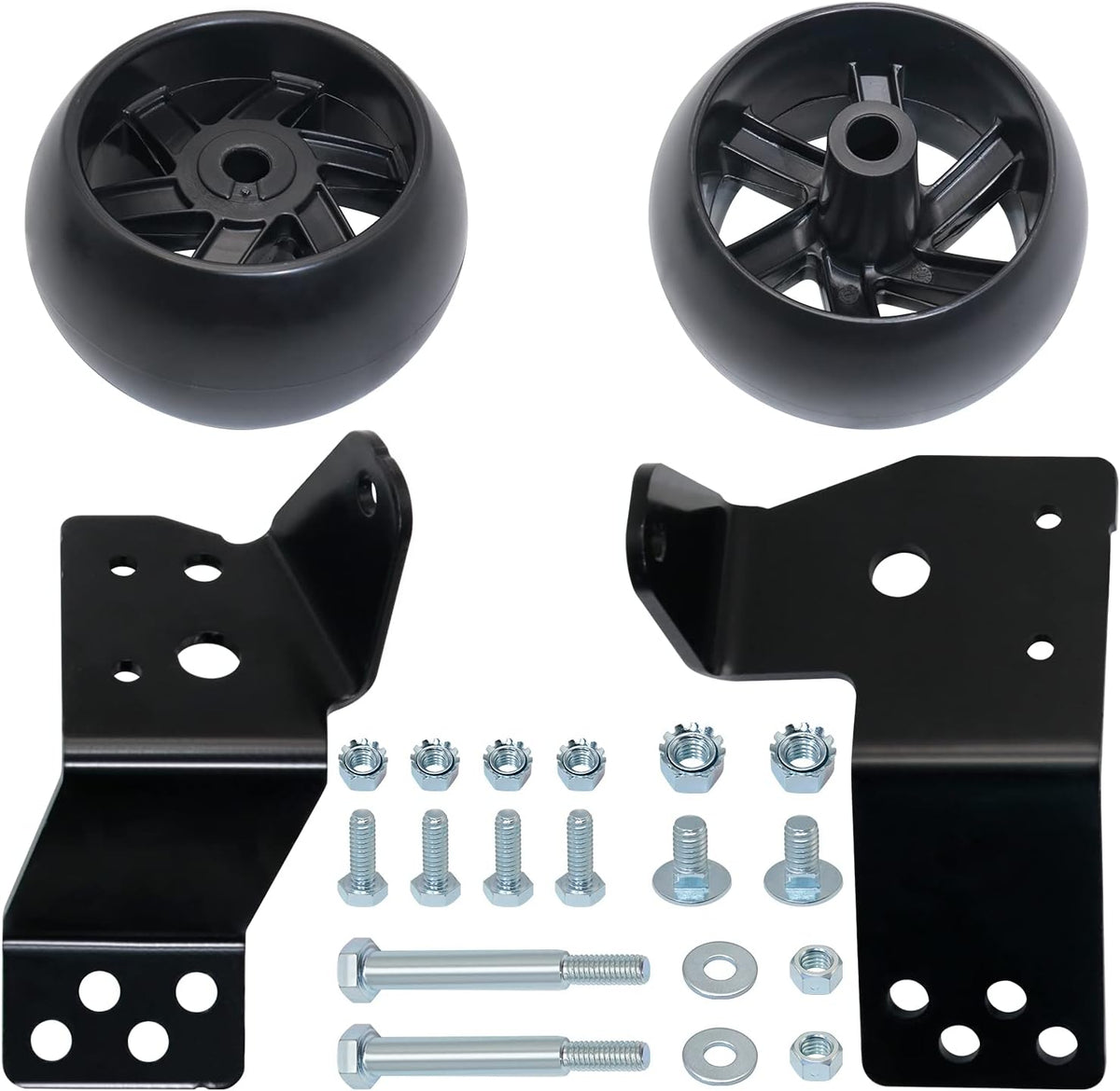 CheeMuii 2Pack 532174873 Mower Deck Wheels with 525509501 Deck Brackets Kit