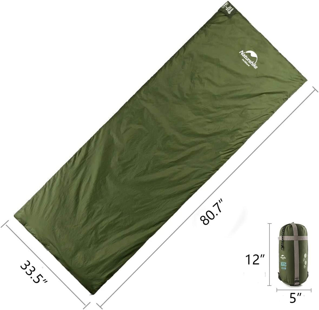 Lightweight Compact Sleeping Bag, 59℉/32℉ Envelope Ultralight Backpacking Sleeping Bag Portable, Waterproof with