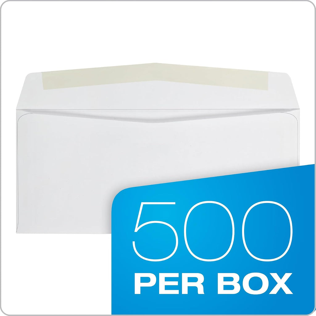 #10 Envelopes, Letter Size White Mailing Envelopes, 4-1/8x9-1/2 Inch, No Window Business Envelopes, Gummed Closure