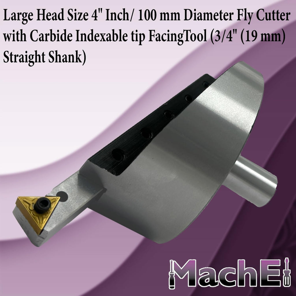 MachEl 4" Fly Cutter with Indexable Carbide Insert Tool 3/4"(19 mm)