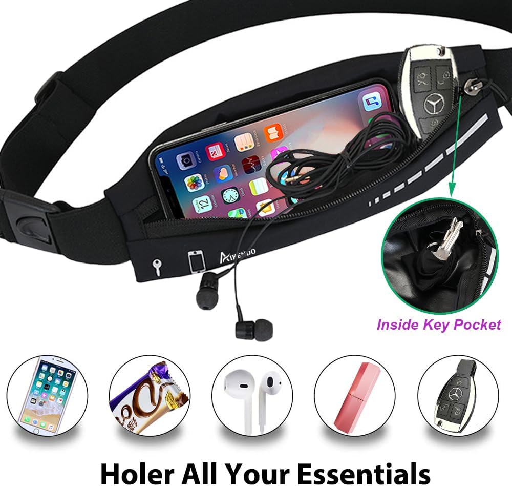 Slim Running Belt for Women Men,Runners Fanny Pack Phone Holder | Running Pouch Waist bag for Workout Jogging Sport