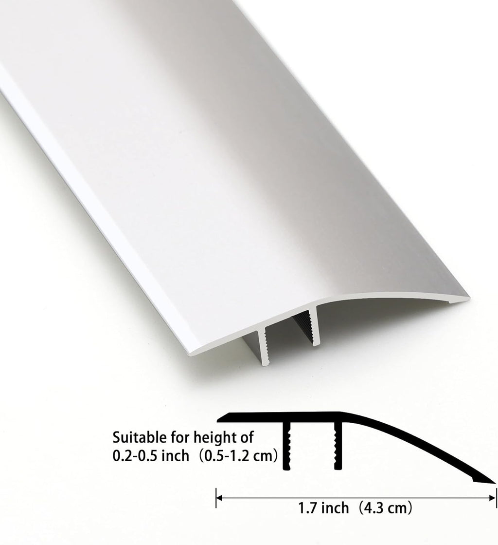 Aluminum Floor Transition Threshold Strip, Bridge the Height Gap Between 0.2 to 0.5 inches for Doorway Ramp Tiles