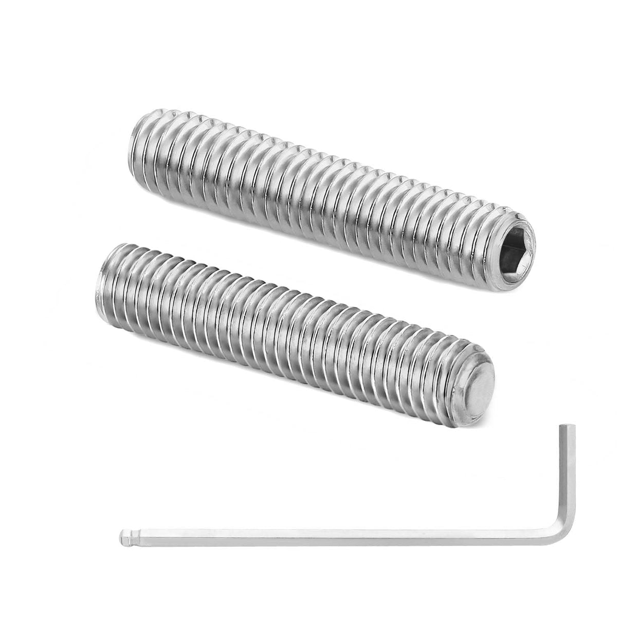M3 x 10mm Internal Hex Socket Set Grub Screws 304 Stainless Steel Flat Point Set Screw, 100 PCS
