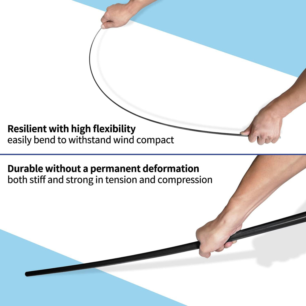 10Ft Telescopic Flagpole - Retractable Fiberglass Outdoor Telescoping Flag Pole - Reinforced Twist-to-Tighten Section