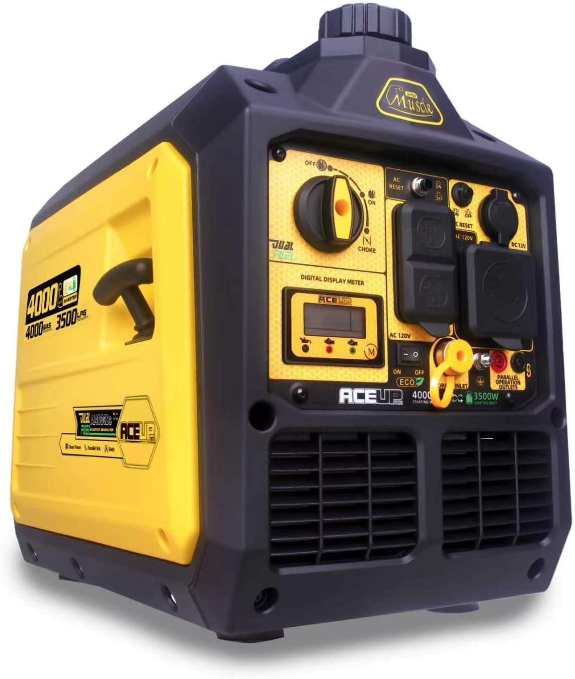 4000 Watt Dual Fuel Inverter Generator Portable Quiet 149cc, Gas and Propane Powered for Home, RV-Ready, EPA Compliant