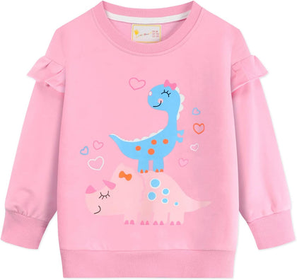 Toddler Girls Sweatshirts Crewneck Hoodies Long Sleeve Collage T Shirts Kids Pullover Tops