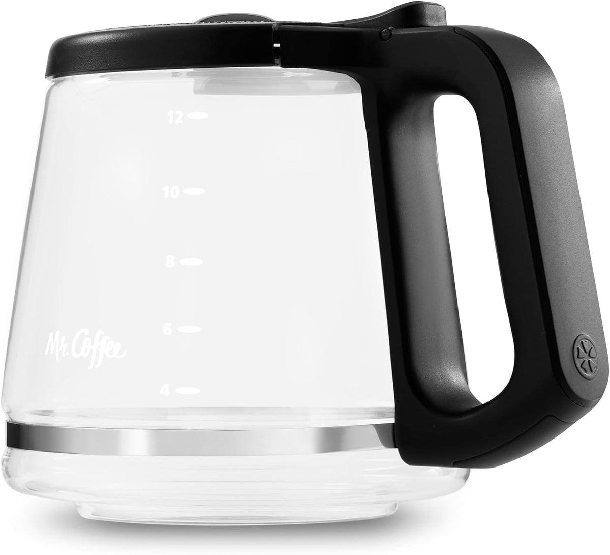 12-Cup Replacement Carafe – Compatible with Mr. Coffee 12 Cup Machines, Glass Pot with Black Handle