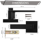 10 Pack Square Privacy Door Levers Black Privacy Door Lock Handleset Keyless Lockset Door Knobs Interior Handles for