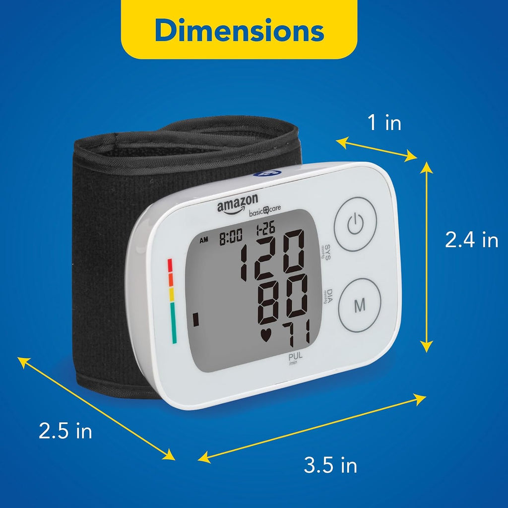 Wrist Blood Pressure Monitor - Digital BP Monitor with Large Display and Intelligent Inflation Technology