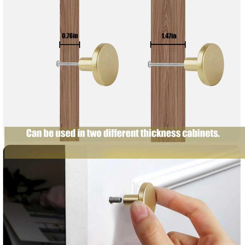 12 Piece Drawer Knobs, Gold Cabinet Knobs with Screw, 30mm Drawer Pulls for Dresser, Kitchen, and Cabinet Drawers
