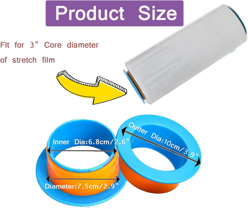 2 Pairs Stretch Wrap Dispenser, Shrink Wrap Handle, Wrap Holder