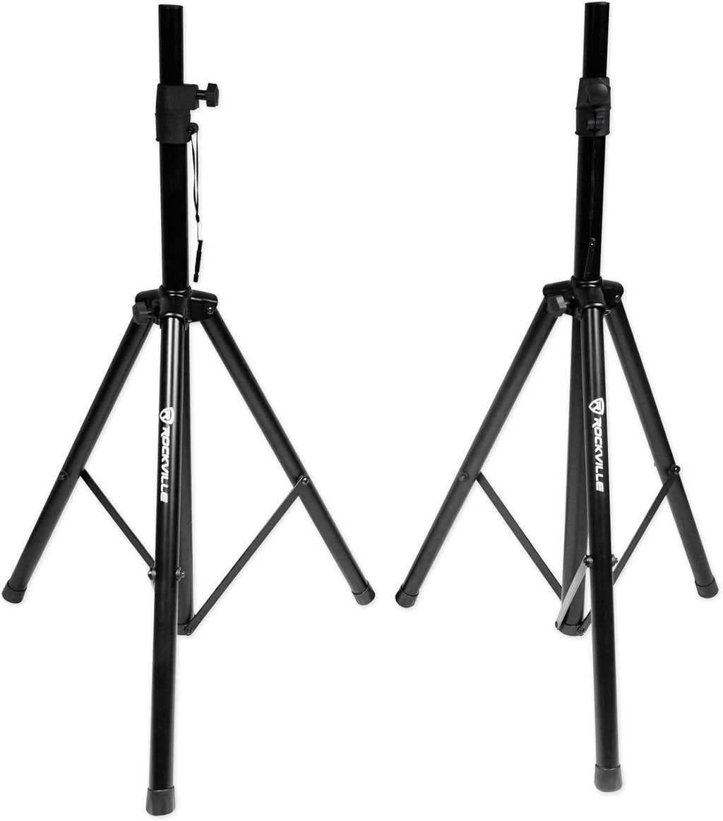 DX15 15" Powered Active DJ PA Speaker Pair Bundle with Stands | 4000W Peak / 1000W RMS, XLR/1/4" Combo Inputs