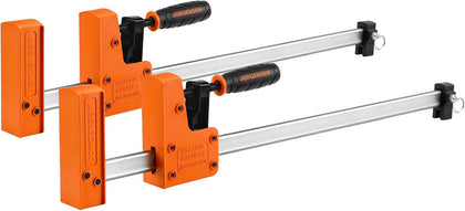 18-inch Bar Clamps Set, 2-pack Cabinet Master 90° Parallel Clamps | Steel Jaw Bar Clamps for Woodworking, 1500 lbs
