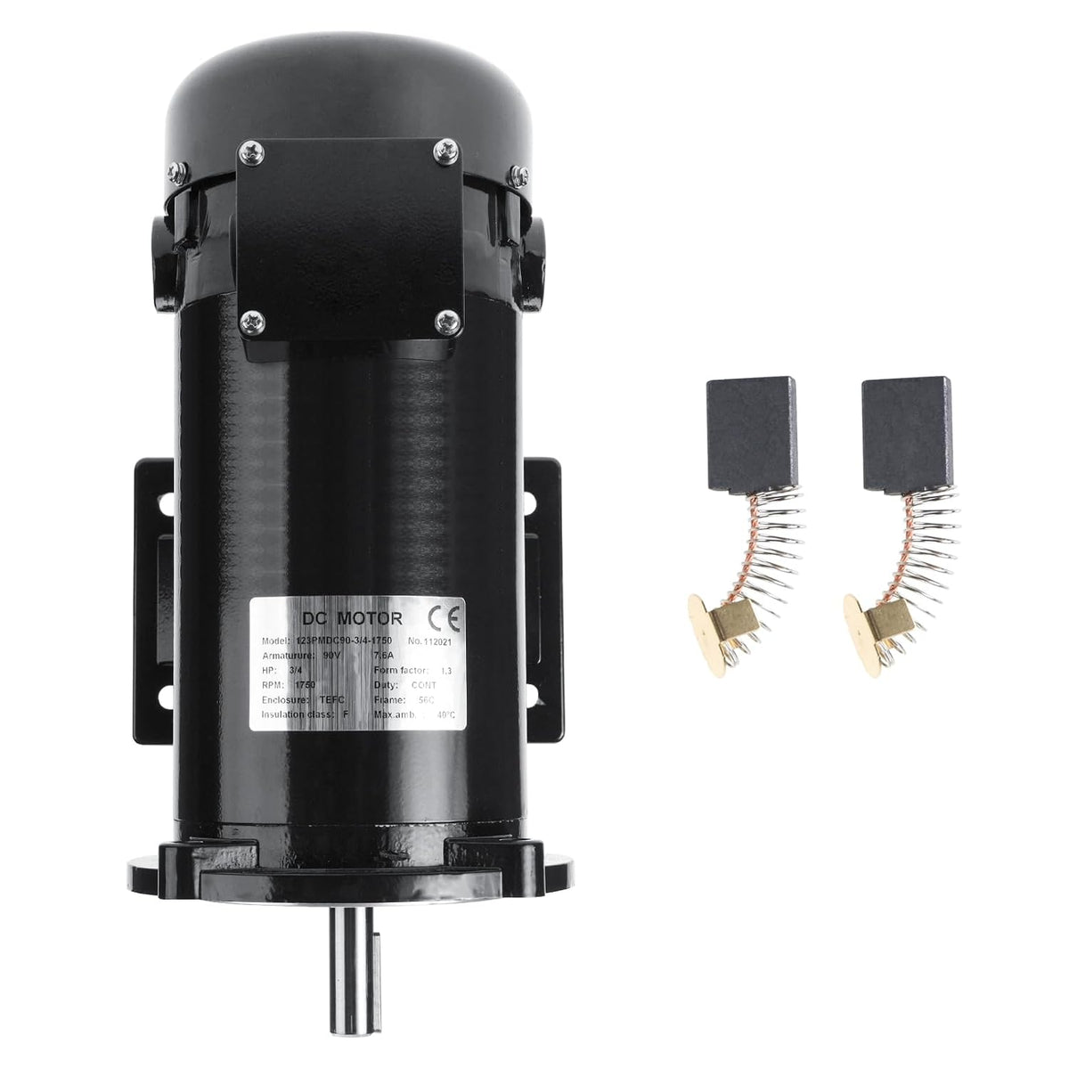 Permanent Magnet DC Motor 1/2 HP, 90V 1750 RPM Brushed DC Motor