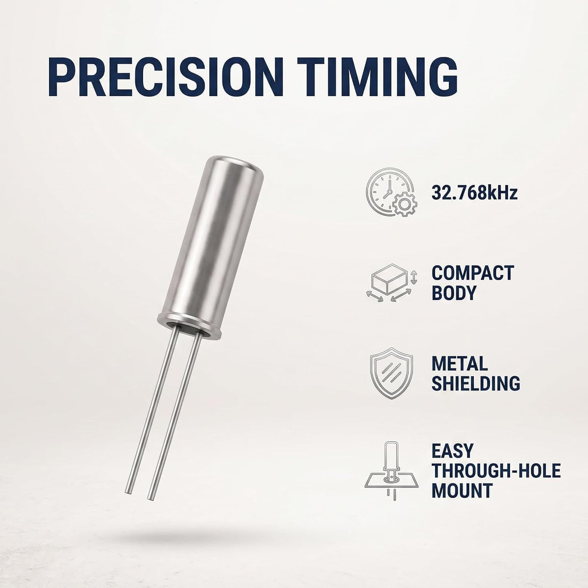 10Pcs Silver Clock Crystal (32768HZ) 32.768KHZ Crystal Oscillator Passive Components Industrial Electrical Oscillators Replacements (3 * 8mm)