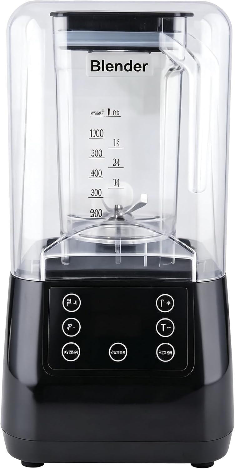 Commercial Blender with Sound Shield, 2200W, 68oz Jar (Black)